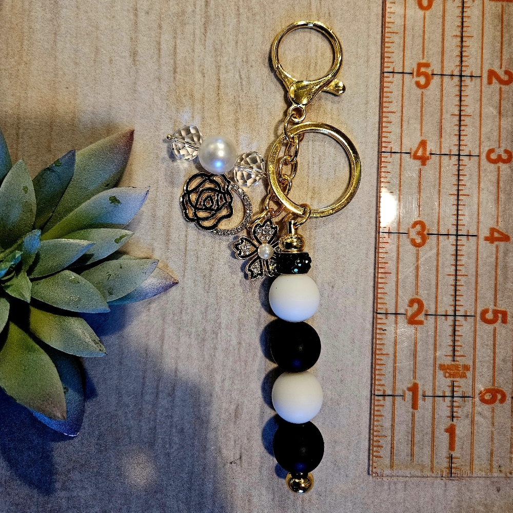 Charm / keychain Rhinestone charm & beads